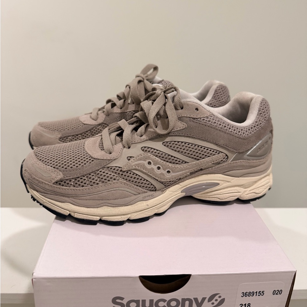Saucony Originals Taupe and Cream Sneakers